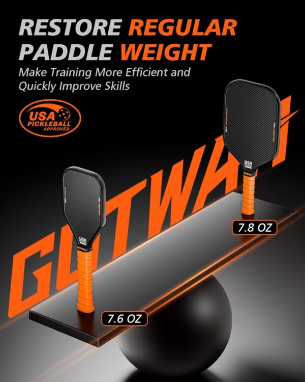 Pickleball Training Paddle, USAPA Approved T700 Carbon Fiber Sweet Spot Pickle Ball Racket Restore the weight of a regular racket, 16MM Polymer Honeycomb Core for Pickleball Training & Practice