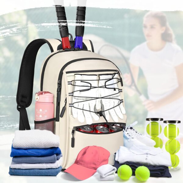 IGOLUMON Tennis Bag Tennis Backpack for Women and Men Racket Bags Holds 2 Racket Insulated Pocket Ventilated Shoe Compartment