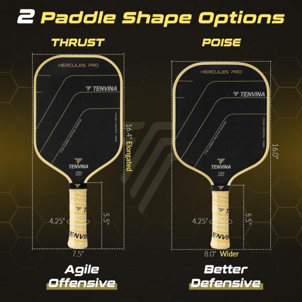 TENVINA Pickleball Paddles, Thermoforming 4-Layer T700SC Friction Carbon Fiber Pickleball Paddle, Professional USAPA Approved Pickle Ball Paddle Providing Strong Power and Spin for Athletes