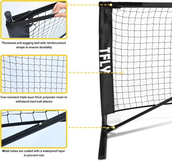 Pickleball Net, 22FT Portable Pickleball Net for Driveway, All-Weather Outdoor/Indoor Tournament-Grade Pickleball Net System with Carry Bag, Ideal for Competitive and Recreational Play