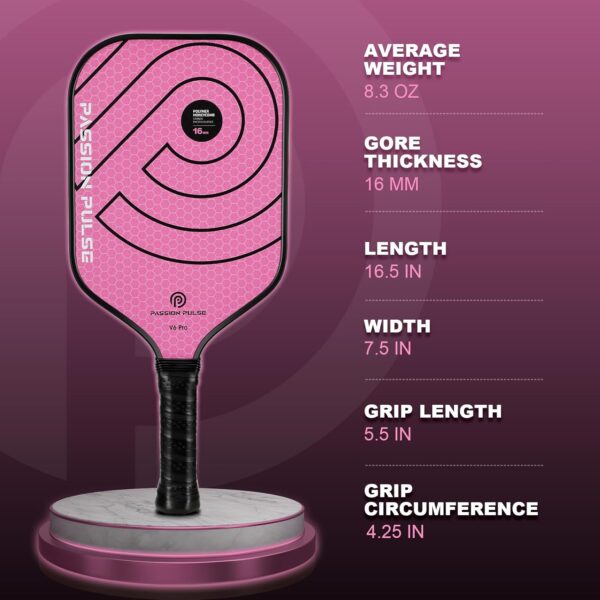 71ZCGjzfuFL._AC_SL1500_.jpg Pickleball Paddles 2025,Raw Carbon Fiber Surface(CFS) 16mm T700 High Grit & Spin, Pro Pickle Ball Paddles Designed for Ultimate Spin & Consistency