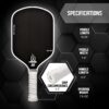 RAV PRO Pickleball Paddle - Ultimate HIGH END 16mm Japanese Toray T700 Raw Carbon Fiber CFS w/Excellent GRIT Roughness Texture, Aero Dynamic Curve, USAPA Approved, Non Slip Grip