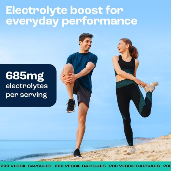 KEY NUTRIENTS Electrolyte Tablets, 200 Capsules, Salt Tablets for Dehydration, Fasting Electrolytes Tablets - Salt Pills with Electrolytes, No Sugar, Gluten Free Hydration Tablets Made in USA