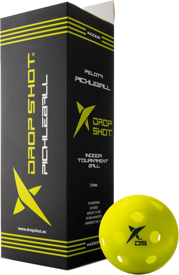 Drop Shot Pickleball Balls – Indoor Pickleball Balls Pack of 3 Tournament – Pickleball (USAPA) Approved - 3 Packs - Professional Pickleball