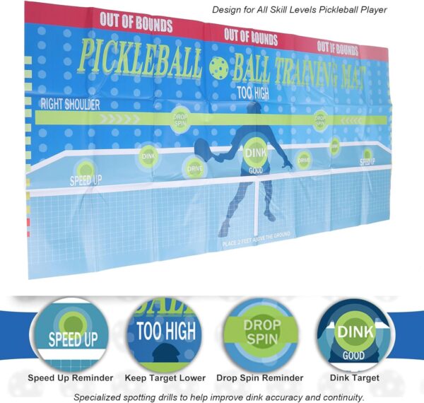 Luqeeg Pickleball Training Pad, Wall Mounted Pickleball Trainer, Portable Pickleball Practice Rebounder Training Aid, with Multiple Target Zones for Indoor and Outdoor Training Court