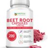Beet Root Capsules - 1200mg Per Serving - 200 Beet Root Powder Capsules - Beetroot Powder Supports Blood Pressure, Athletic Performance, Digestive, Immune System (Pure, Non-GMO & Gluten Free
