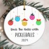 FLAGWIX Pickleball Gifts - Christmas Ornaments 2024 - Ceramic Ornaments for Women, Friends, Pickleball Lovers - Tree Decoration