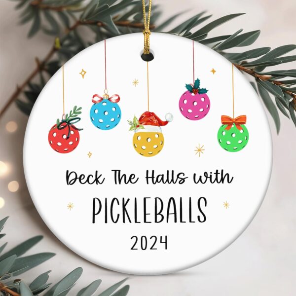 FLAGWIX Pickleball Gifts - Christmas Ornaments 2024 - Ceramic Ornaments for Women, Friends, Pickleball Lovers - Tree Decoration