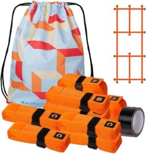 Maplefield Pickleball Court Marking Kit & Lines – Outdoor Pickleball Tape with Strong Hold, Easy-to-Identify Markers & Portable Bag – for Any Court, Windy Days