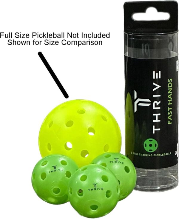 Thrive Fast Hands Mini Pickleball Ball - Quicker Reaction Training Aid for Hands, Paddle Control, and Coordination - Great for Pickleball Drills - Includes 3 Balls and Tube