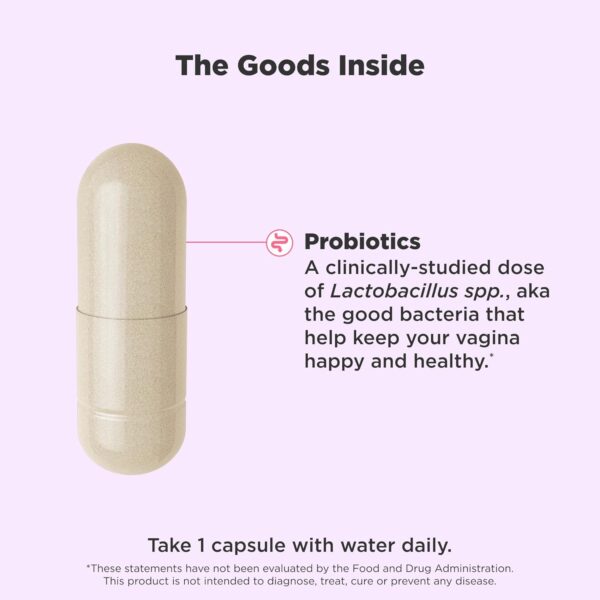 OLLY Happy Hoo-Ha Capsules, Probiotic for Women, Vaginal Health and pH Balance, 10 Billion CFU, Gluten Free - 25 Count