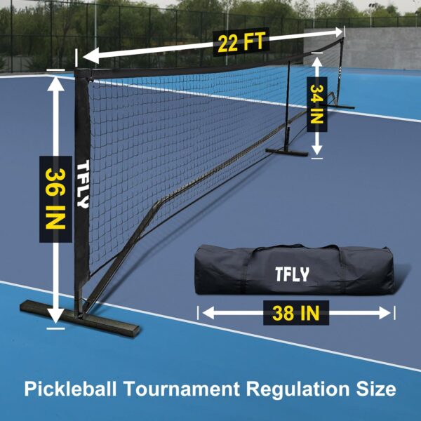Pickleball Net, 22FT Portable Pickleball Net for Driveway, All-Weather Outdoor/Indoor Tournament-Grade Pickleball Net System with Carry Bag, Ideal for Competitive and Recreational Play