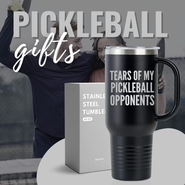 Onebttl Pickleball Gifts for Women/Men, Gifts for Pickleball Lovers, Insulated 40oz Stainless Steel Tumbler with Handle, TEAR OF MY PICKLEBALL OPPONENTS