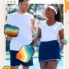 VINSGUIR Pickleball Paddles Set of 2, USAPA Approved Fiberglass Surface Pickleball Set with 2 Rackets, Balls & Stylish Bag, Ideal Gift for Women