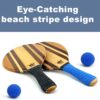 Frescobol Paddle Ball Set (Beach Stripes) - Comes with 2 Paddles, 2 Balls & Canvas Drawstring Bag