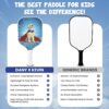 Kids Pickleball Paddle - Playful Dog Design | Lightweight Fiberglass Paddle for Children Under 12 (Only 0.37 lbs) | Small Grip for Easy Handling | Junior Youth Paddle for Boys & Girls
