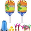 New Twist Beach Pickleball Set -Including 2 Racquets, 3 TPR Balls, 6 Fast Birdies,2 Slow Birdies,Summer Rackets Game for Adults Kids Family Play, Small