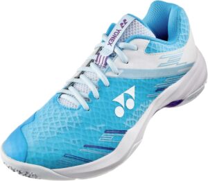 YONEX Men's Power Cushion Cascade Accel Badminton Shoes - Lightweight High-Performance Indoor Court Shoes w/Shock Absorption, Saxe/White, 9.5