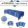 Blue Orchards Pickleball Table Cover (Pack of 3) - Pickleball Party Supplies and Decorations Sports Themed Plastic Tablecloth Birthday Baby Shower Tableware