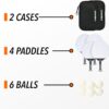 EastPoint Outdoor Table Tennis Paddle Set – Rubberized Weather-Resistant Ping Pong Paddles with Balls – 2 or 4 Player Set