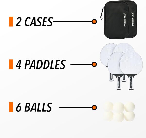 EastPoint Outdoor Table Tennis Paddle Set – Rubberized Weather-Resistant Ping Pong Paddles with Balls – 2 or 4 Player Set