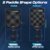 TENVINA Pickleball Paddles, Multi-Layer T700SC Textured Carbon Fiber Pickleball Paddle, 4-Types of Shapes and Thicknesses, USAPA Approved Pickle Ball Paddle, Strong Spin and Power Surface