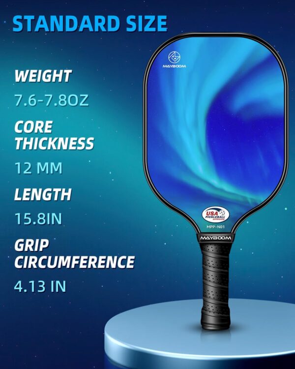 Pickleball Paddles Set of 2 or 4, USAPA Approved Pickleball Paddles Set with 4 Pickleball Balls and Pickleball Carry Bag, Fiberglass Pickle Ball Rackets 2 Pack Gifts for Beginners&Pros