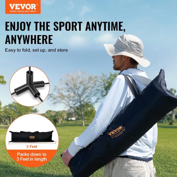 VEVOR Badminton Net, Height Adjustable Volleyball Net, 606 x 155 x 103 cm, Foldable Pickleball Net, Tennis Net Set with Poles, Stand, Bag, Rackets, Nylon Shuttlecocks, Badminton Net Set