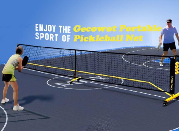 Portable Pickleball Net with Wheels, Regulation Size 22 FT & Half Court 11 FT, Steady Metal Frame Pickleball Set for Driveways, Indoor & Outdoor with Court Markers,Ball Holder,Carry Bag,4 Pickle Balls