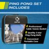 Ping Pong Paddles Set of 4 Premium Table Tennis Rackets 3-Star Ping Pong Balls(8) with Ping Pong Paddle Case Professional Table Tennis Paddles Set for Indoor & Outdoor Games