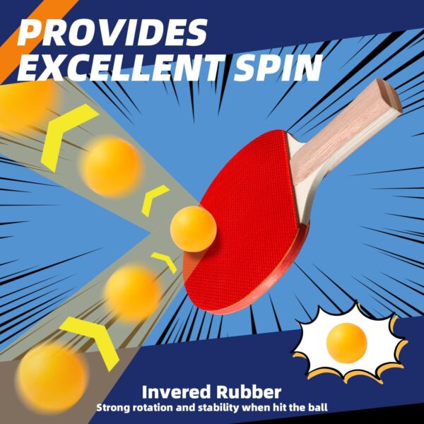 Ping Pong Paddles Set, Portable Table Tennis Paddles Set with Retractable Tennis Net, 2 Rackets, 6 Balls and Carry Bag for Indoor/Outdoor Games
