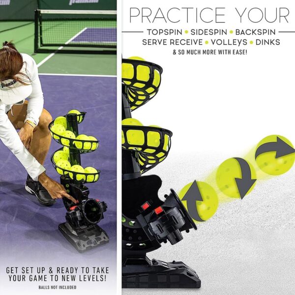 Automatic Pickleball Launcher Machine, Portable Pickleball Thrower, Tosser for Pickleball Practice, Ball Server, Pickleball Training Equipment, for All Tennis Players