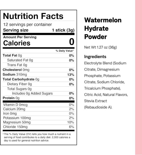 UCAN Hydrate Electrolyte Drink Mix (Watermelon, 12 Stickpacks) Sugar-Free, Keto-Friendly, Vegan, Non-GMO, Gluten-Free Electrolyte Powder with Potassium & Magnesium for Runners & Athletes