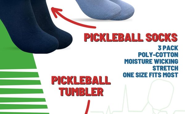 The Original 3 Pack Pickleball Socks Size 8-13 - Perfect Gifts For Pickleball Lovers and Accessories Pickle Ball Players Men and Women Outdoor Indoor Gift Accessory