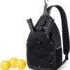 Pickleball Bag Pickleball Paddle Bag Small Pickleball Bag for Women Men, Adjustable Pickleball Sling Bag with Fence Hook Water Bottle Holder for Pickleball Paddle Racket
