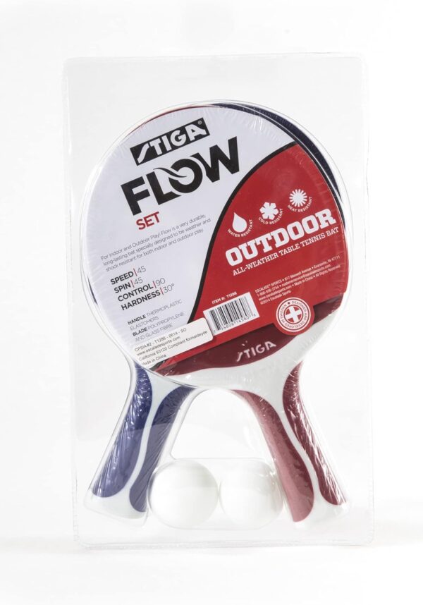 STIGA Flow Outdoor 2-Player Table Tennis Set Includes Two Outdoor Rackets and Two Outdoor Balls