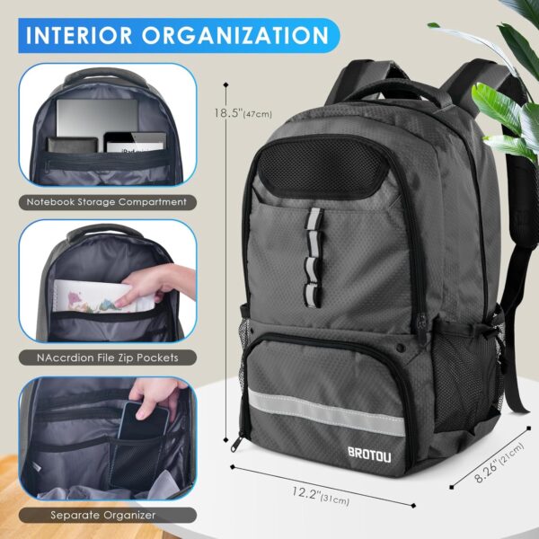 BROTOU Soccer Backpack Sports Bag with Ball Holder and Shoe Compartment for Football Basketball Volleyball Rugby