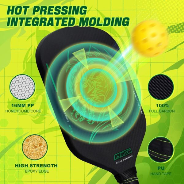 Pickleball Paddles, T700 Carbon Fiber Pickleball Paddle 3K Surface,Increased Spin & Control,Pickle Ball Paddle,Gifts for Pickleball Lovers