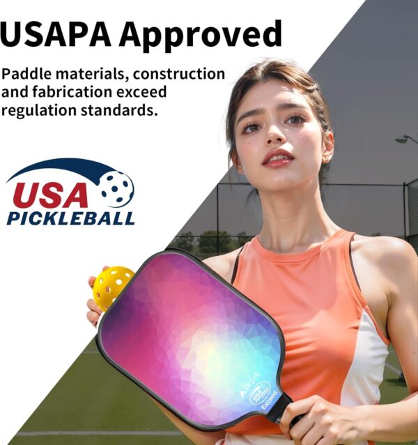 AL Kort Pickleball Paddles Set of 2, Fiberglass Pickleball Racket Lightweight Paddles, USAPA Approved Pickle Ball Equipment with Bag and 4 Balls, Pickle Rackets 2 Pack for Beginners