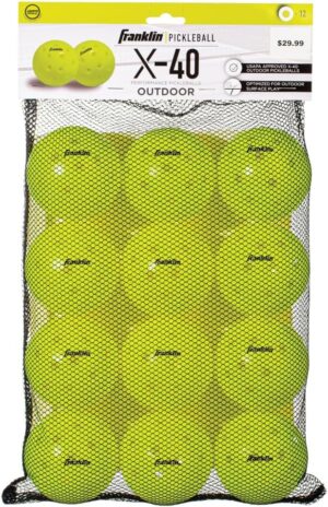 Franklin X-40 Outdoor Pickleball Balls (Pack of 12)