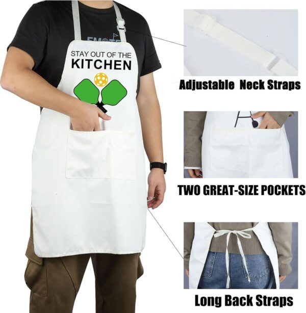 CENWA Pickleball Apron With Pockets Stay Out Of The Kitchen Adjustable Apron Gift For Pickleball Lover Retirement Gifts