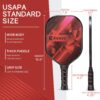 Pickleball Paddles Set, Lightweight Set of 2 Pickleball Paddles, 3K Carbon Fiber, Graphite Pickleball Paddle Face, Honeycomb Core, 4 Pickleball Balls, 1 Carry Bag for Women Men