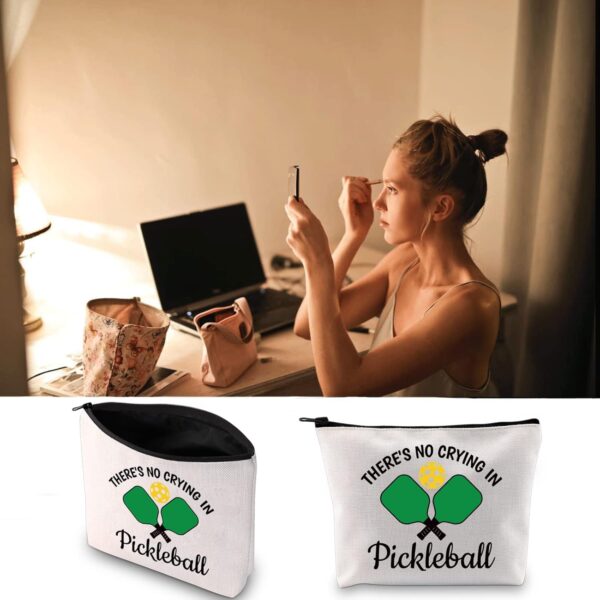 JXGZSO Pickleball Cosmetic Bag There’s No Crying IN Pickleball/Always Pickleball Season Cosmetic Bag Pickleball Player Makeup Bag