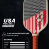 Pro Pickleball-Paddle 16mm, T700 Carbon Fiber Textured Surface (CFS), USAPA Approved Hybrid Control Paddle with Cover, 2025 High Grit & Spin Racket, Intermediate, Advanced