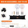 VEVOR Badminton Net, Height Adjustable Volleyball Net, 606 x 155 x 103 cm, Foldable Pickleball Net, Tennis Net Set with Poles, Stand, Bag, Rackets, Nylon Shuttlecocks, Badminton Net Set