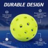 12 Pack Premium 40-Holes Bright Outdoor Pickleball Balls, Meet USAPA Official Requirement, Perfectly Balanced, High Bounce True Flight, Durable Pickle Ball Set