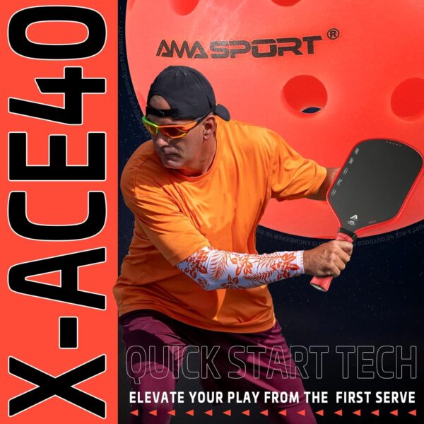 AMA Sport X-ACE Pickleballs - 40 Hole Outdoor Pickleball Balls- Crack-Resistant ONE Piece Balls - 100% POP for Immediate Feedback - Quick Start Tech and Advanced Performance