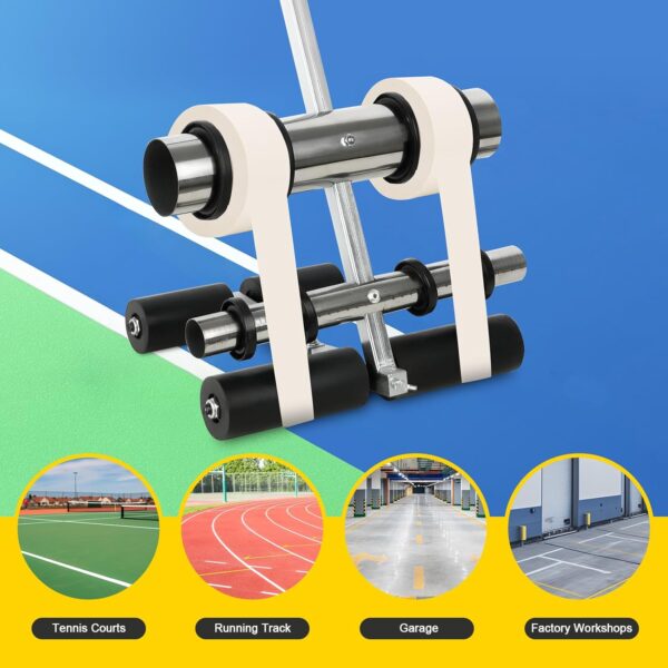 SOKO Playing Field Line Striping Machines, with Drawing Circle Kit Basketball Court Marking Kit, Adjustable Parking Lot Striping Machine Lane Marking Applicator for Concrete, Asphalt, Road Warning