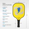 Pickleball Paddles Set of 2 Yellow and Blue, Outdoor Pickleball Paddles Cute Fiberglass, with 2 Balls and Bag, for Womens Girl Kids Men