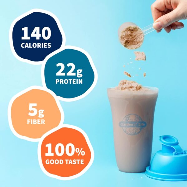 Vegan Protein Powder - Chocolate Organic Protein Powder, 22g Plant Based Protein & BCAAs, Probiotics & Digestive Enzymes - Garden of Life, Gluten & Lactose Free 1.5 LB
